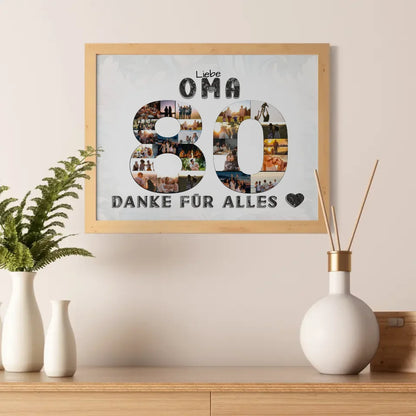 80 Geburtstag Danke für Alles Poster personalisiert für