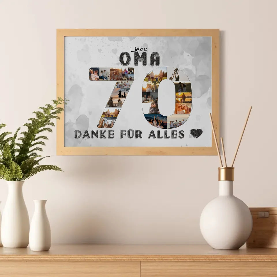 70 Geburtstag Geschenk für Oma Personalisiertes Poster
