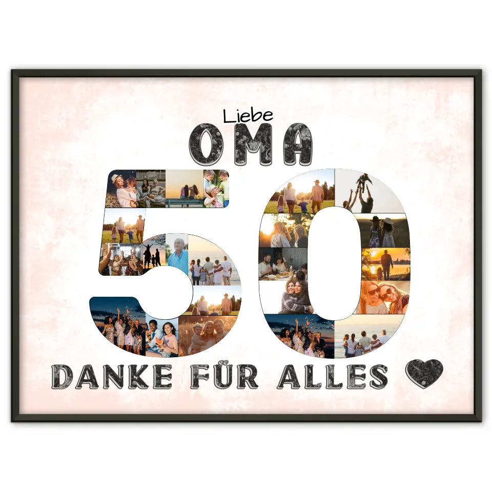 50 Geburtstag Oma Geschenk Personalisiertes Poster