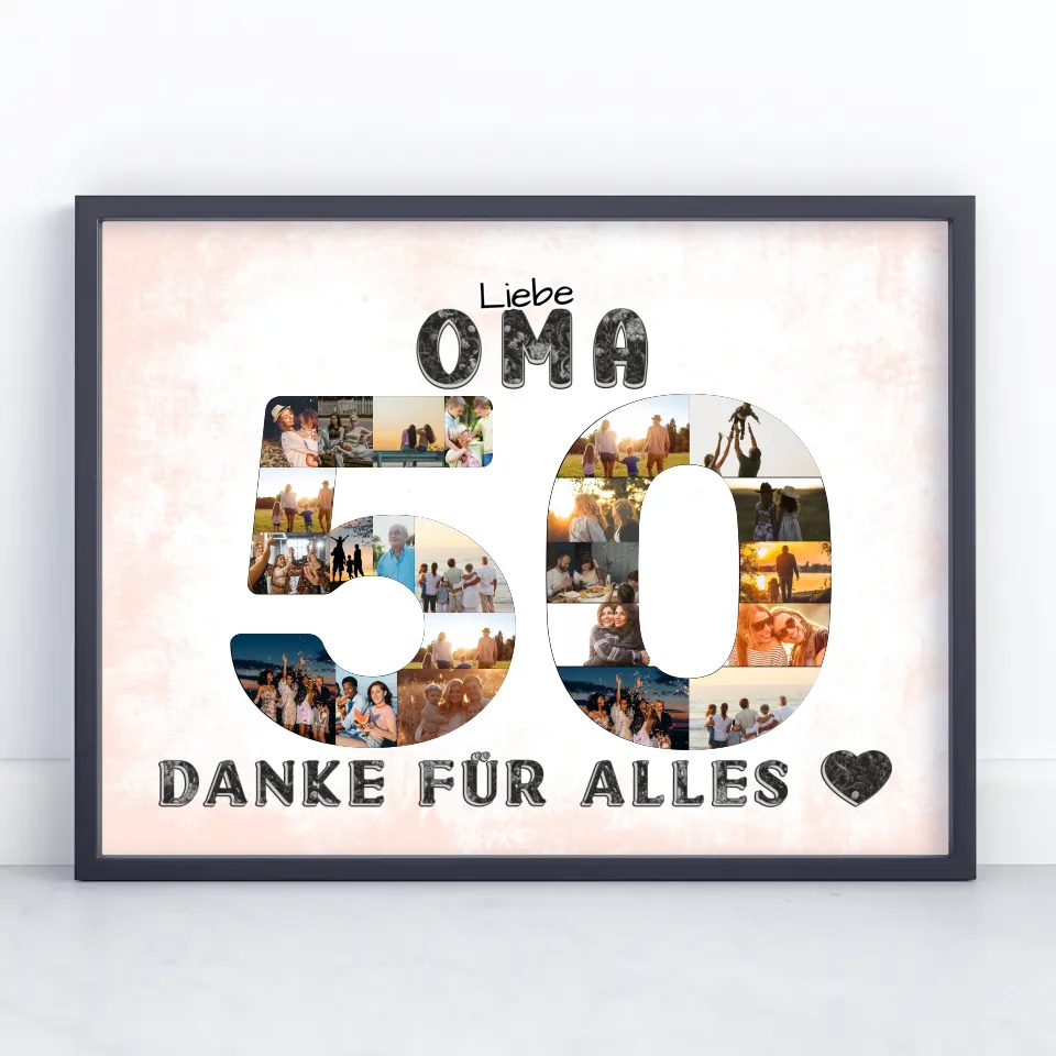 50 Geburtstag Oma Geschenk Personalisiertes Poster