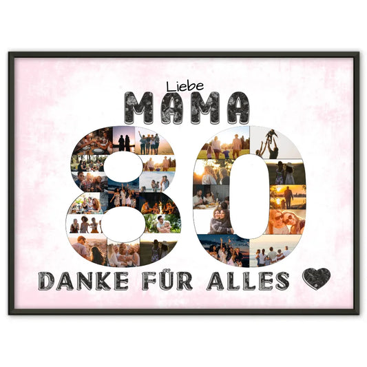 80 Geburtstag Mama Geschenk Personalisiertes Poster