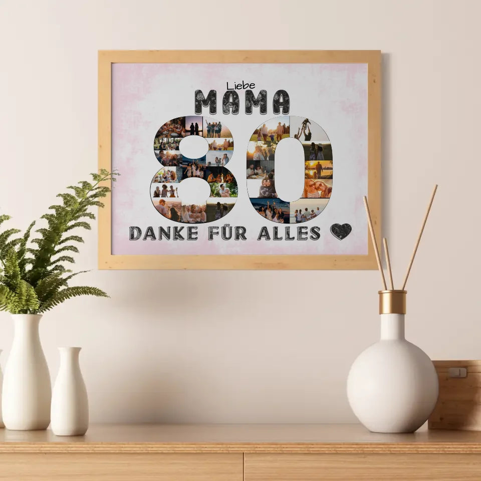 80 Geburtstag Mama Geschenk Personalisiertes Poster