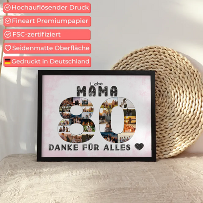 80 Geburtstag Mama Geschenk Personalisiertes Poster