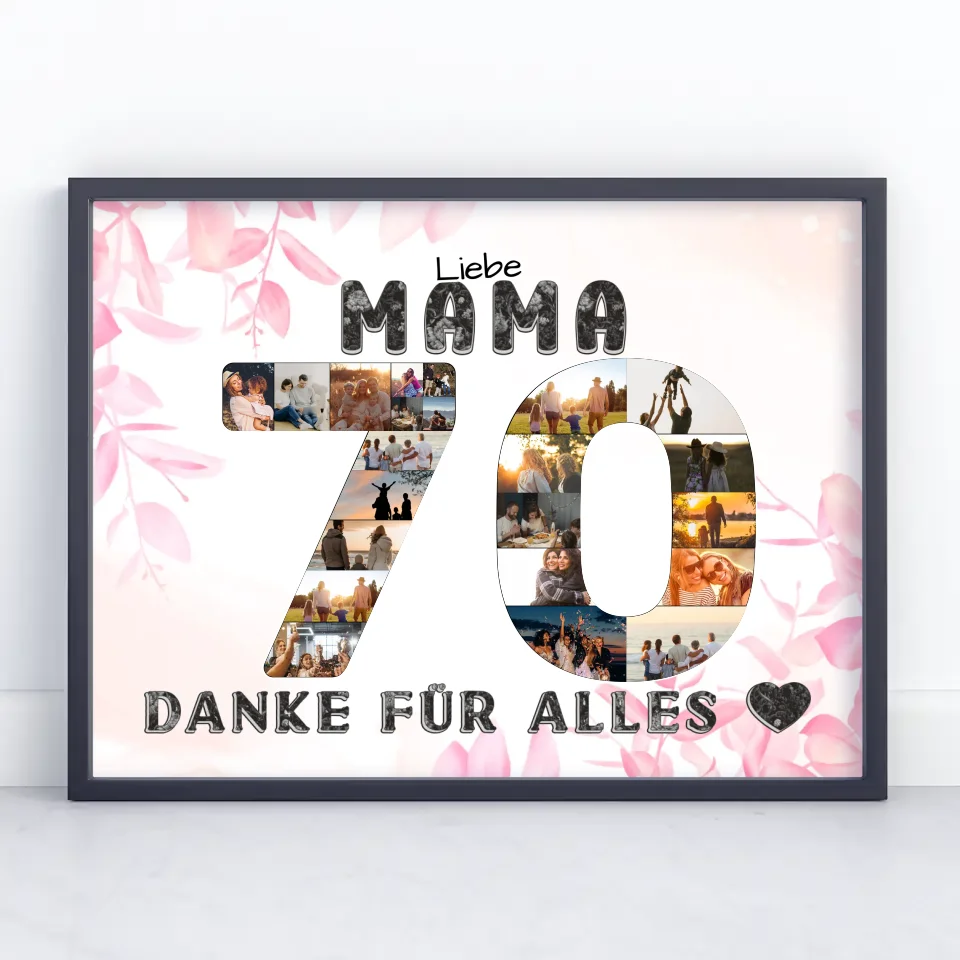 70 Geburtstag Geschenke Poster Mama Danke für alles