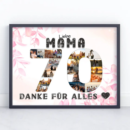70 Geburtstag Geschenke Poster Mama Danke für alles