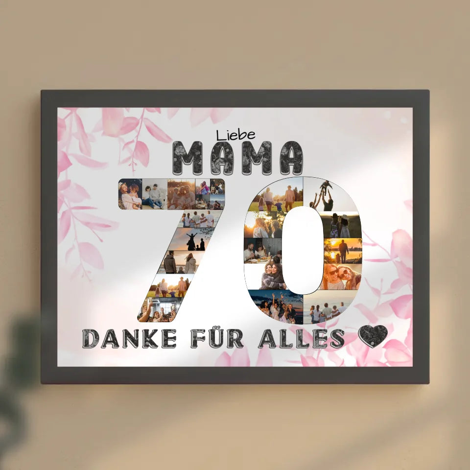 70 Geburtstag Geschenke Poster Mama Danke für alles