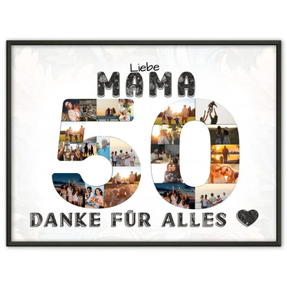 50 Geburtstag Poster Geschenk Mama Danke für Alles Fotocollage