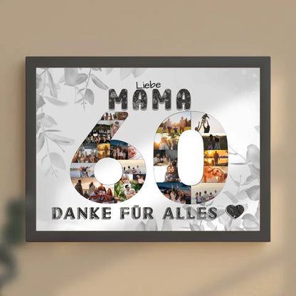 60 Geburtstag Personalisiertes Poster für Mama Fotocollage