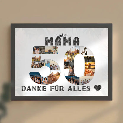 50 Geburtstag Poster Geschenk Mama Danke für Alles Fotocollage