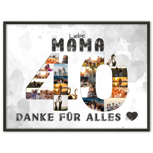 40 Geburtstag Geschenk Personalisiert Mama Poster Danke für Alles