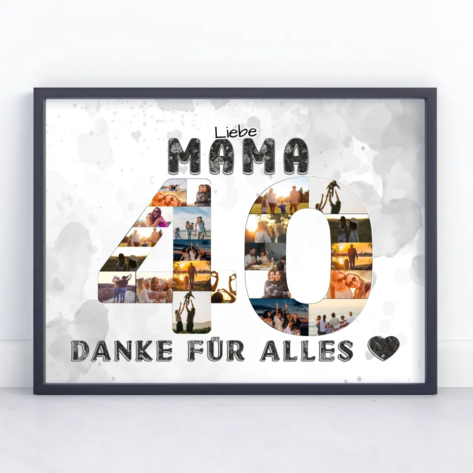 40 Geburtstag Geschenk Personalisiert Mama Poster Danke für Alles