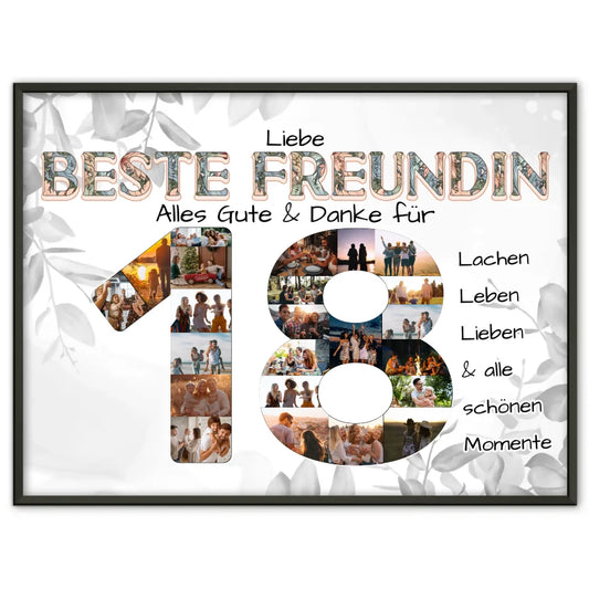 Poster Geschenk zum 18 Geburtstag für Beste Freundin Schöne Momente