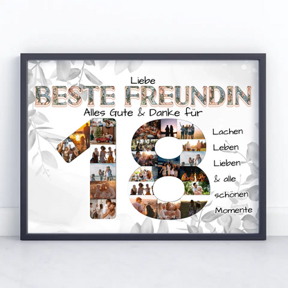 Poster Geschenk zum 18 Geburtstag für Beste Freundin Schöne Momente