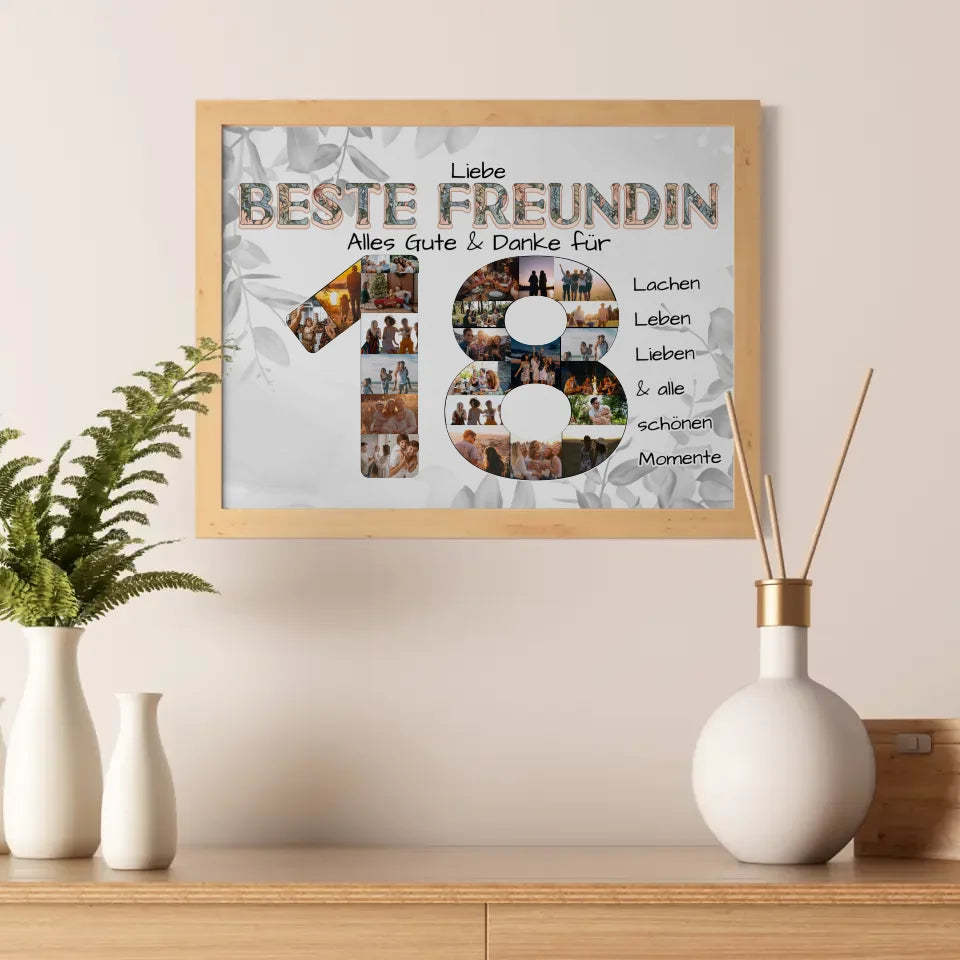 Poster Geschenk zum 18 Geburtstag für Beste Freundin Schöne Momente