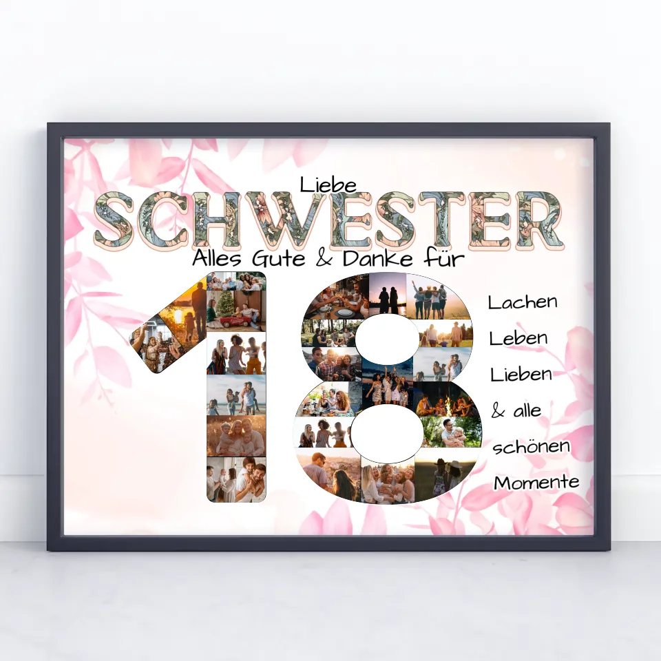 Schwester Geschenk zum 18 Geburtstag Viele Fotos