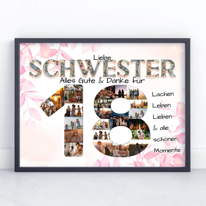 Schwester Geschenk zum 18 Geburtstag Viele Fotos