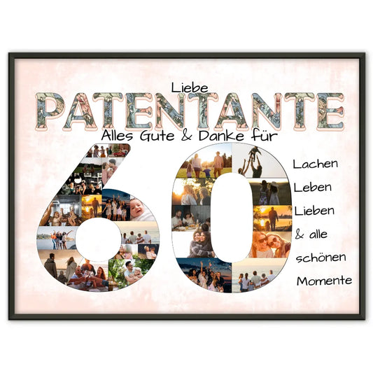 Patentante Geschenk zum 60 Geburtstag Fotocollage