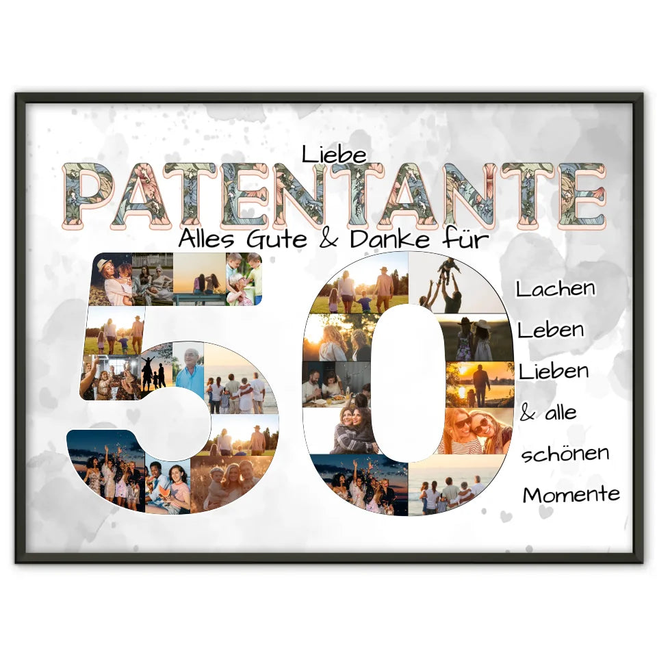 Geschenke Poster 50 Geburtstag für Patentante Danke für Alles