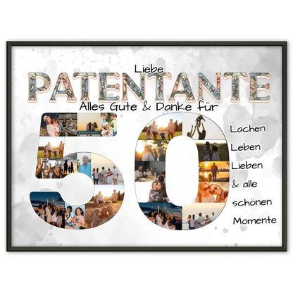 Geschenke Poster 50 Geburtstag für Patentante Danke für Alles
