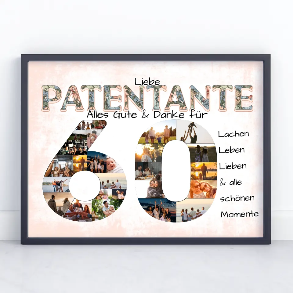 Patentante Geschenk zum 60 Geburtstag Fotocollage