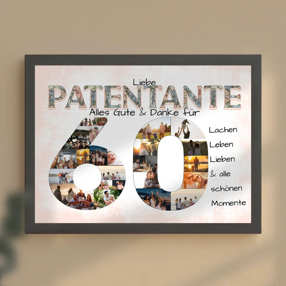 Patentante Geschenk zum 60 Geburtstag Fotocollage