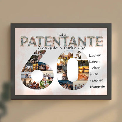 Patentante Geschenk zum 60 Geburtstag Fotocollage