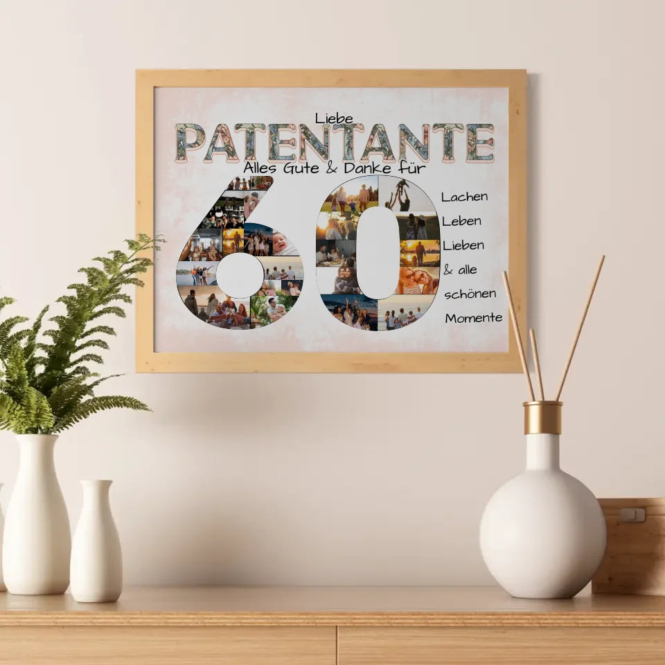 Patentante Geschenk zum 60 Geburtstag Fotocollage