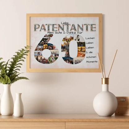Patentante Geschenk zum 60 Geburtstag Fotocollage