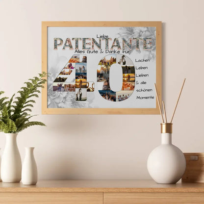 Poster Fotocollage 40 Geburtstag für Patentante Schöne Momente