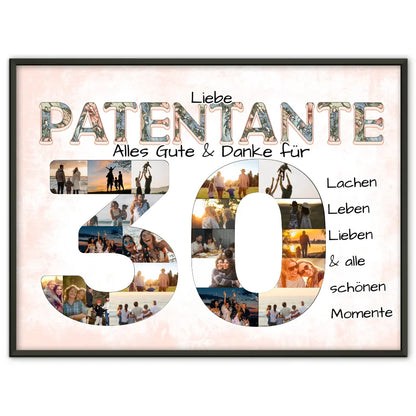 Patentante Fotocollage Poster zum 30 Geburtstag mit Fotos