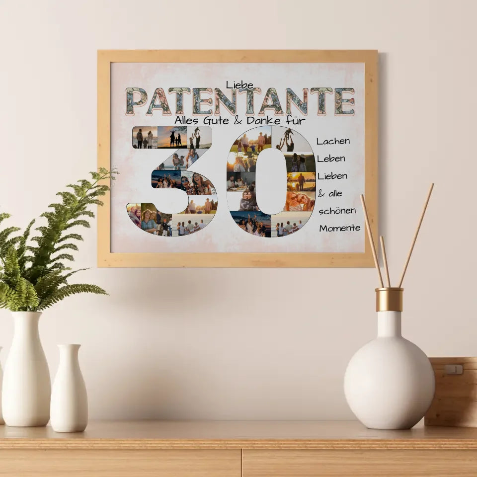 Patentante Fotocollage Poster zum 30 Geburtstag mit Fotos