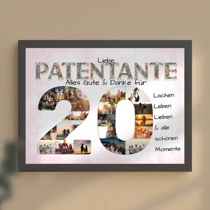 Personalisiertes Poster zum 20 Geburtstag für Patentante Alles Gute Fotocollage