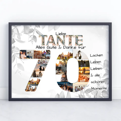 Poster Geschenk zum 70 Geburtstag für Tante Alles Gute