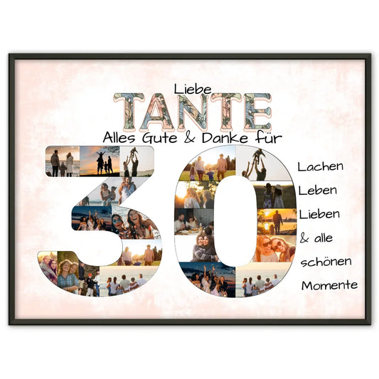 Fotocollage Poster zum 30 Geburtstag für Tante Fotocollage