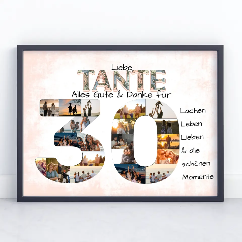 Fotocollage Poster zum 30 Geburtstag für Tante Fotocollage