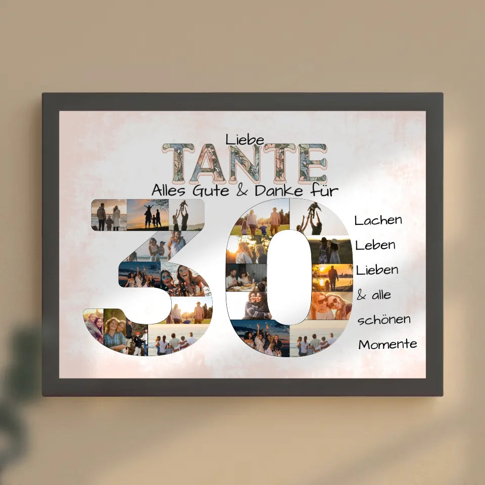 Fotocollage Poster zum 30 Geburtstag für Tante Fotocollage