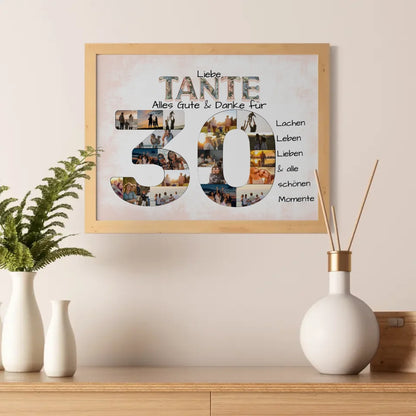 Fotocollage Poster zum 30 Geburtstag für Tante Fotocollage
