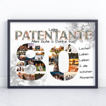 Poster Fotocollage 80 Geburtstag für Mama Alles Gute