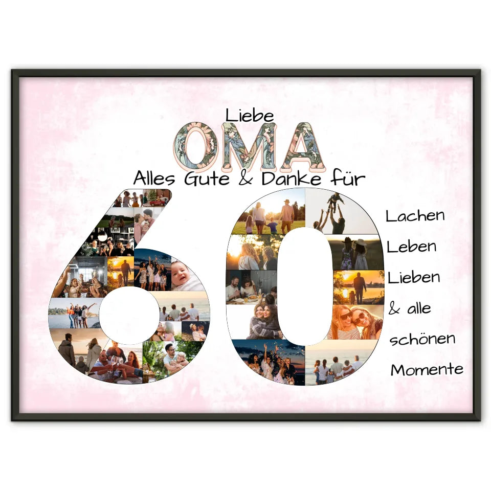 Personalisiertes Poster zum 60 Geburtstag für Mama Schöne Momente