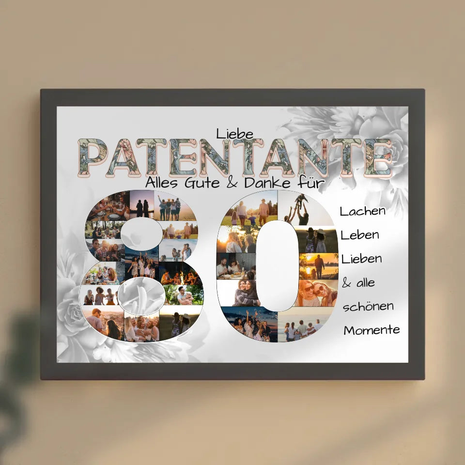 Poster Fotocollage 80 Geburtstag für Mama Alles Gute