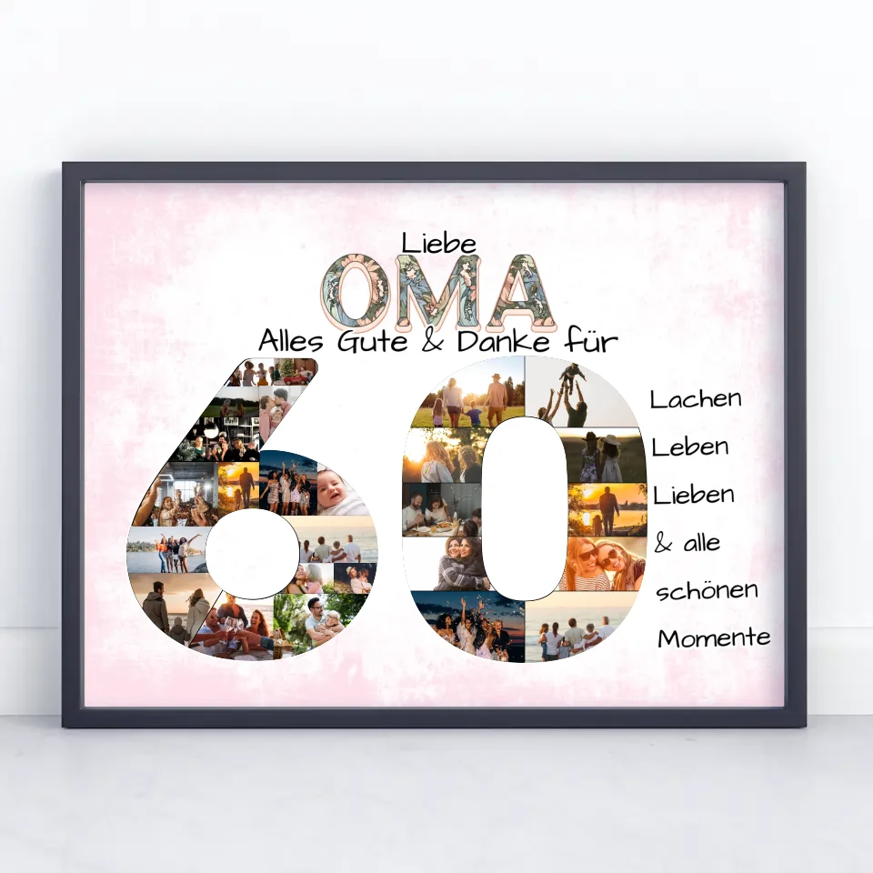 Personalisiertes Poster zum 60 Geburtstag für Mama Schöne Momente