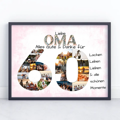 Personalisiertes Poster zum 60 Geburtstag für Mama Schöne Momente