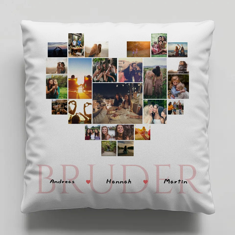 Kissen Fotocollage Personalisiert für Bruder Personalisiertbar 6