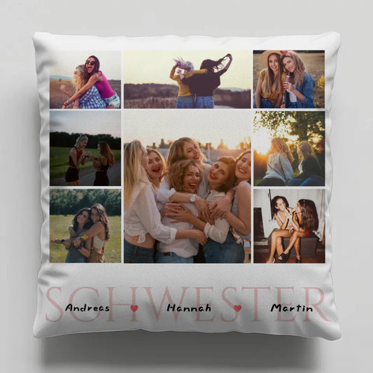 Kissen Personalisiert für Schwester Zum Geburtstag 8 Fotos & Namen 1