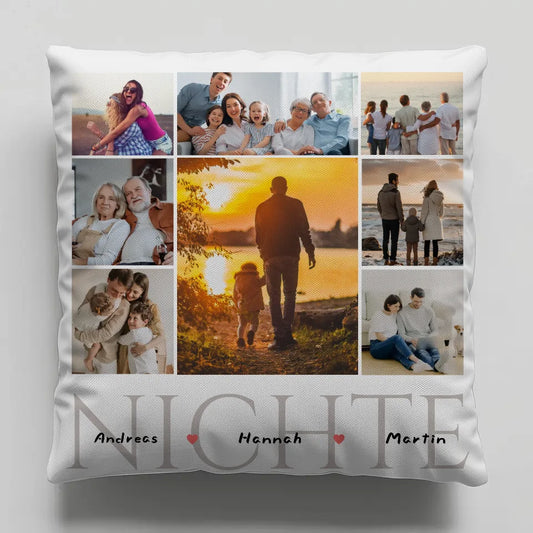 Personalisiertes Kissen für Nichte Fotocollage 8 Fotos & Namen 1