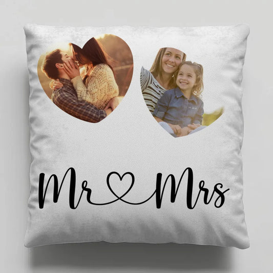 Personalisiertes Kissen Paare für Valentinstag mit 2 Fotos 1