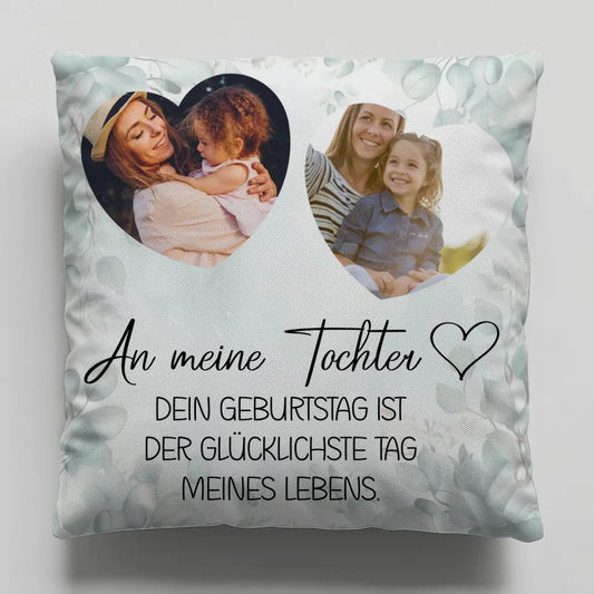 Kissen Personalisiert Mama für Muttertag mit 2 Fotos und Wunschtext