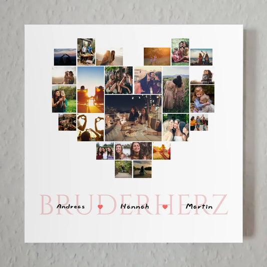 Magnet Fotoboard für Bruder 24 Fotos & Namen