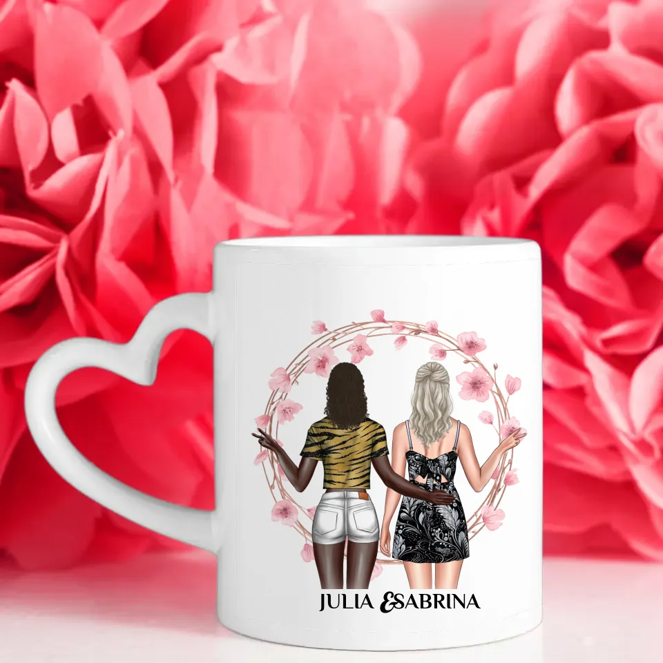 Tasse Beste Freundin Soul Sisters mit Figuren personalisiert