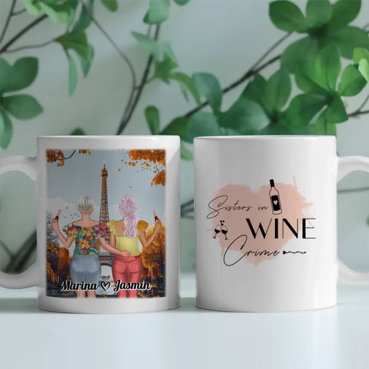 Tasse Beste Freundin Frankreich Eiffelturm 1 Sisters in wine crime